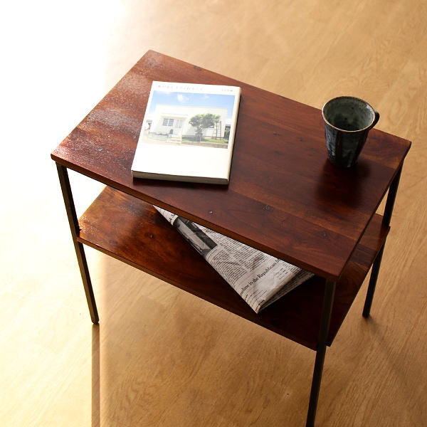 楽天市場】サイドテーブル 木製 アイアン コの字型 ソファーサイド