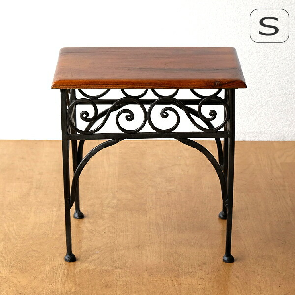 楽天市場】アンティーク風サイドテーブル 花台 電話台 木製 引き出し