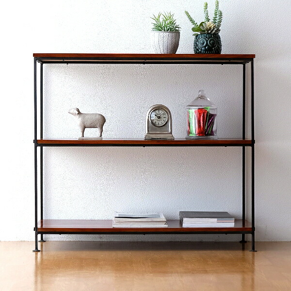 楽天市場】シェルフ 木製 アイアン 本棚 おしゃれ シンプル アジアン