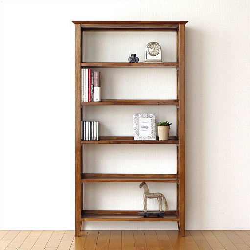 Hakusan Teak Solid Wood Bookshelf Slim Natural Total Teak Solid Wood Bookshelf Slim Natural Total Material Flat Wooden Simple Bookcase Cd