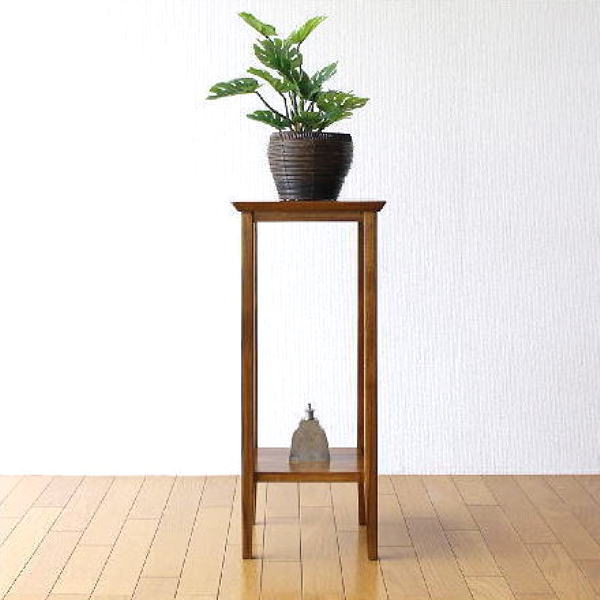 楽天市場】花台 木製 玄関 室内 アンティーク おしゃれ 3段 丸 ナラ材