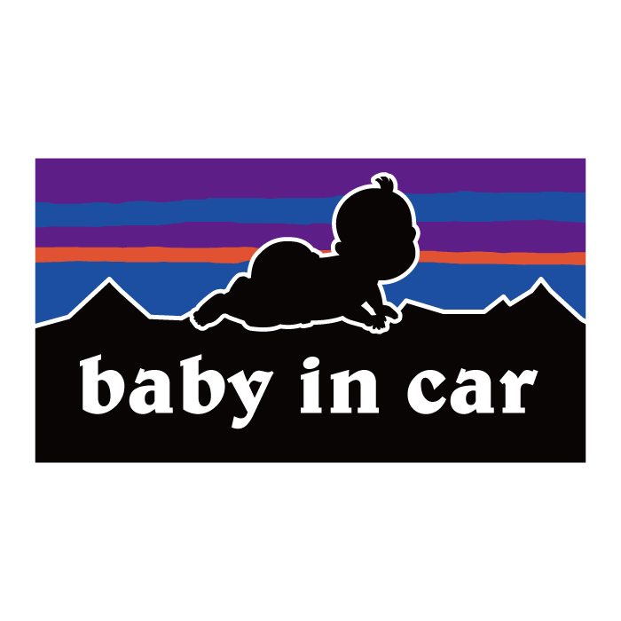BABY IN CAR ベビーインカー シール 世界有名な パロディステッカー 2022モデル パロゴニア 赤ちゃんを乗せています