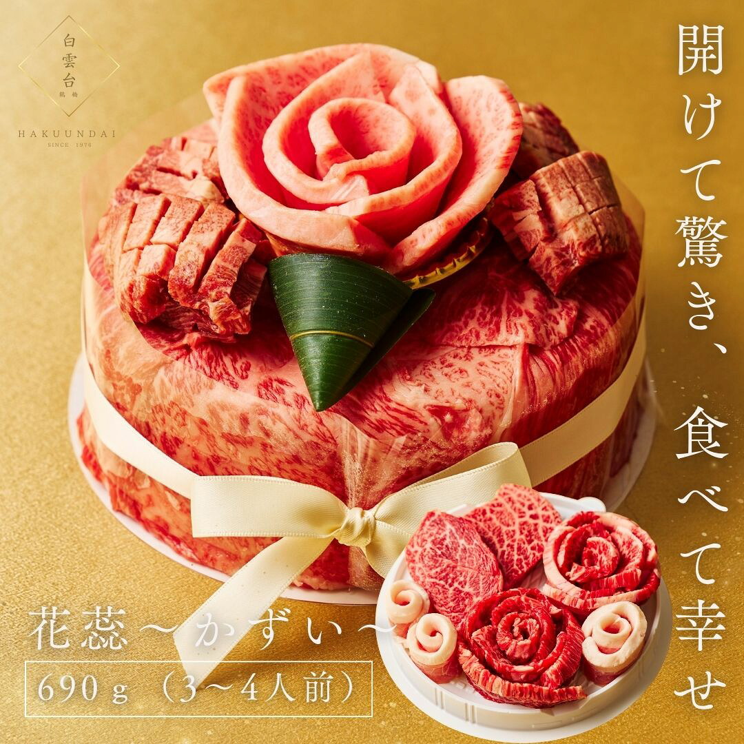 ＼ランキング入賞／母の日ギフト お肉のケーキ 690g 約2～3人前 肉ケーキ タレ付き 肉ケーキ 焼肉セット お母さん 喜ばれるギフト 牛タン ステーキ お祝い 牛肉 大阪 鶴橋 焼肉白雲台(花蕊)