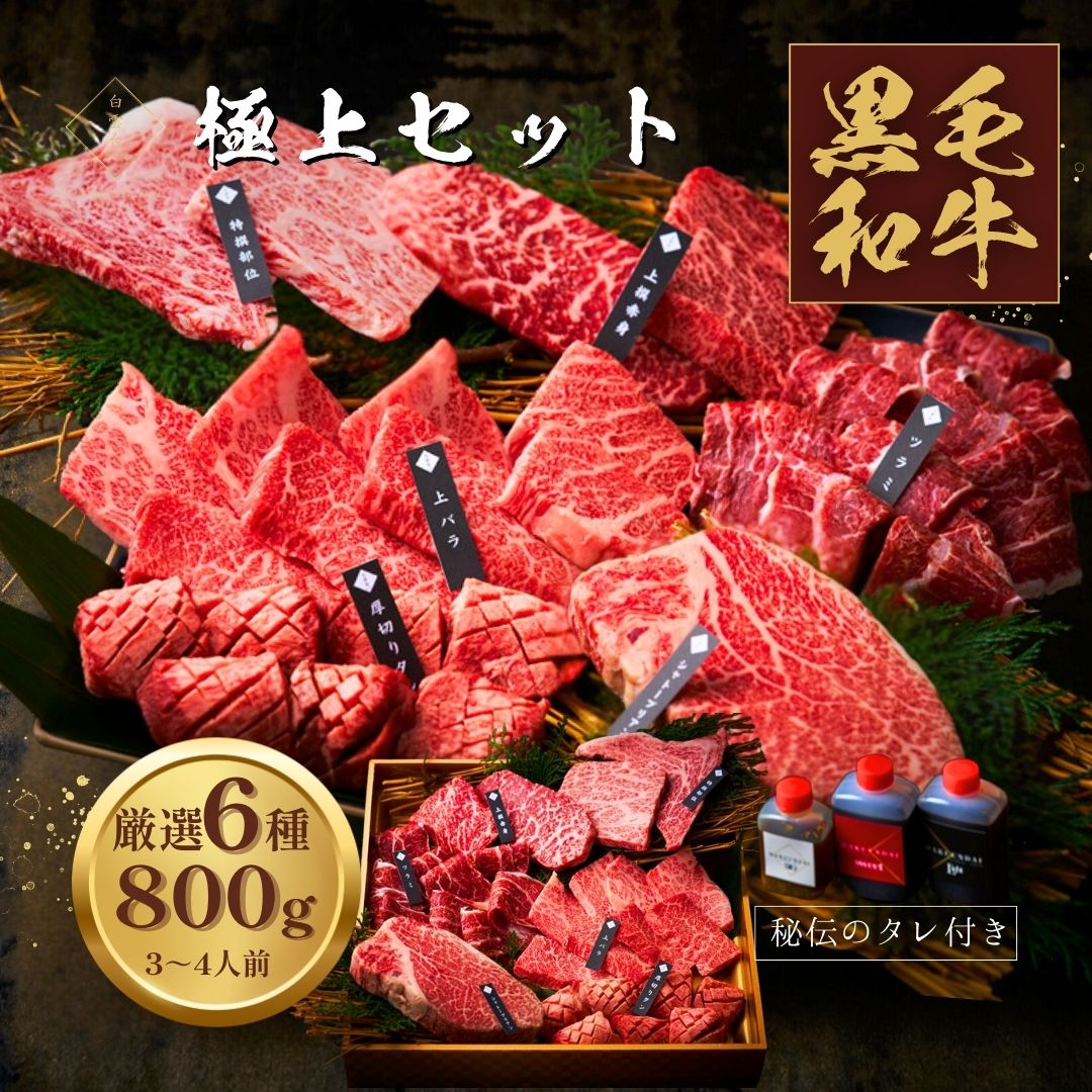 焼肉セット 約3～4人前 800g タレ付き (厚切りタン・上バラ・シャトーブリアン・特撰上撰赤身・ツラミ)バーベキュー 牛肉 喜ばれる 誕生日 プレゼント お祝い お取り寄せ (極上セット)｜大阪鶴橋 焼肉・キムチ 白雲台