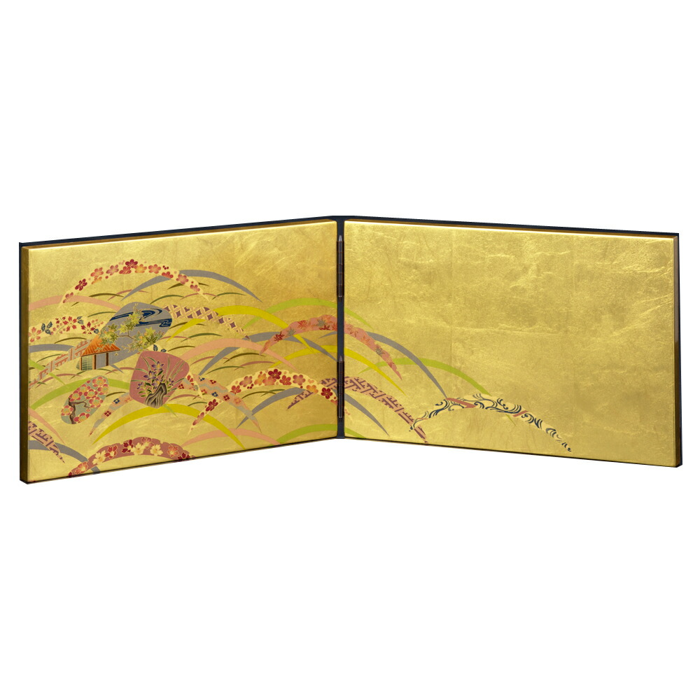 【店頭展示品】 純金箔　蒔絵屏風　牡丹　300×605×15ｍｍ　純金箔貼り 楽天市場】金箔 蒔絵屏風 桜 : 金箔逸品工芸 箔打屋