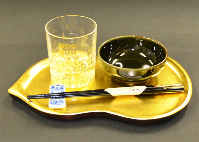 金箔ひさご盆 RG側面セット｜金箔逸品工芸　箔打屋