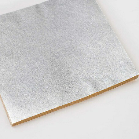「色箔銀彩　白色3寸6分（100枚入）」色箔 新光箔 銀彩 着色箔 白色 3寸6分 100枚入 工芸 美術 日本画 材料 工芸材料 美術材料 画材 絵画 工作 作品 手作り クラフト ハンドメイド DIY 銀箔 金沢箔 金沢 箔座