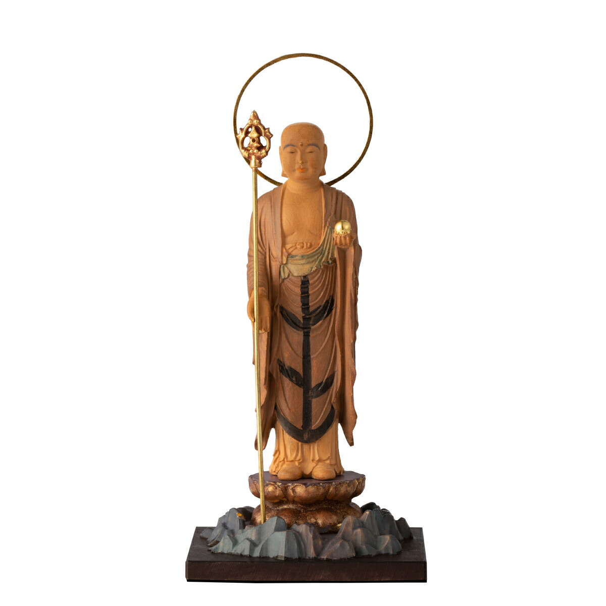 RIYAK リヤク BASIC ベーシック 古代色地蔵菩薩 LY-BJZK 木製仏像 ご利益 仏具 仏像 木製 木彫り 置物 置き物 縁起物 仏像フィギュア