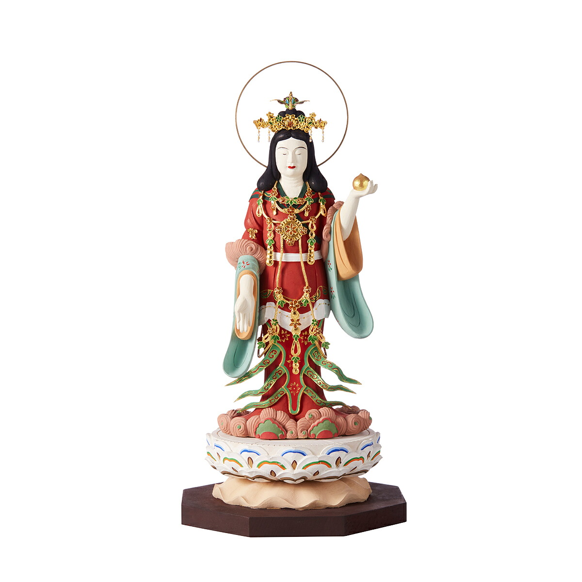 RIYAK リヤク PREMIER プレミア 彩色吉祥天 LY-PKSSK 七宝焼 木製仏像 ご利益 仏具 仏像 木製 木彫り 置物 置き物 縁起物 仏像フィギュア