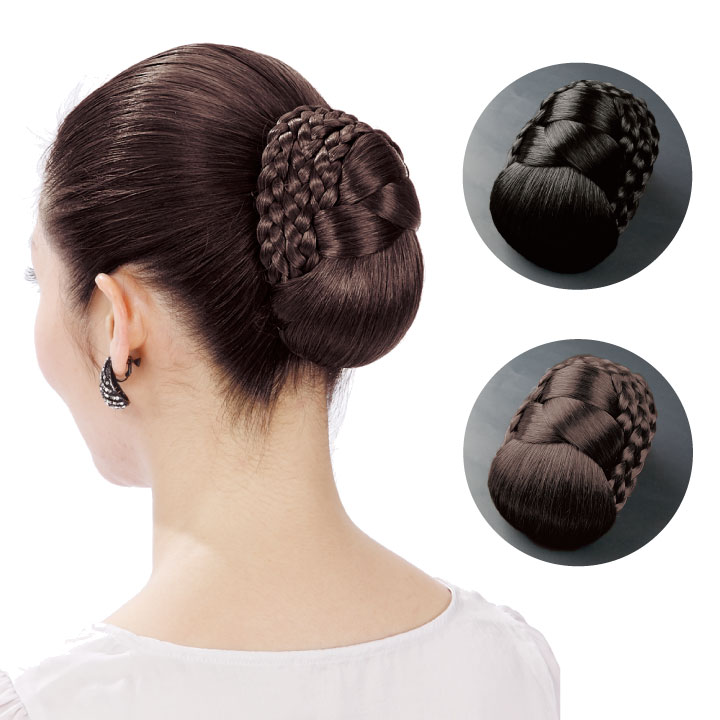 社交ダンス用ヘアアクセサリー シニオン　髪飾り　つけ毛 楽天市場】即納☆ 【ヘアアクセサリー】三つ編みシニヨン GD258