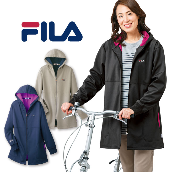 FILA 防風ロング丈パーカー FILA〉防風ロング丈パーカー 通販【ニッセン】