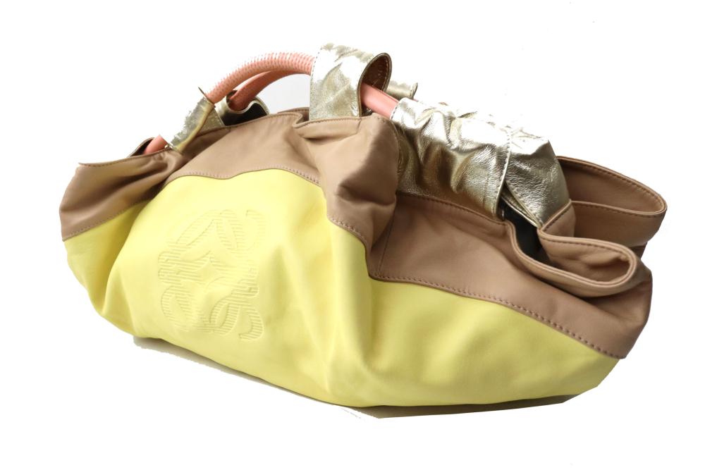 【中古】LOEWE ロエベ ブリーサハンドバッグ ナッパ 309.97.105 ライトイエロー