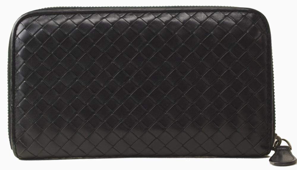 中古 Bottega Veneta ボッテガヴェネタ イントレチャート ラウンドファスナー親方札入れ Musiciantuts Com