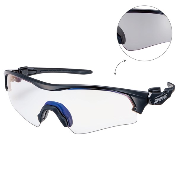 ＳＷＡＮＳ 黒眼鏡  FO-0766Z BK FACEONE 調光水晶体真似形 ゴルフ/駈けっくら/どんぶり鉢運動競技