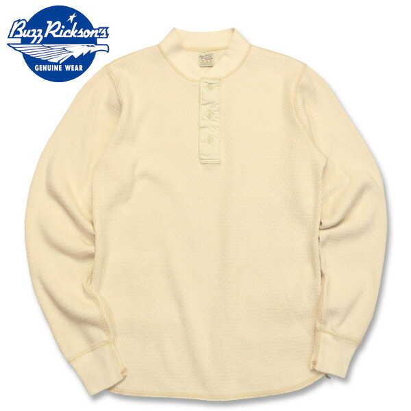 BUZZ RICKSON\u0027S（バズリクソン）長袖サーマルヘンリーネックティーシャツ【BR68130】自然的