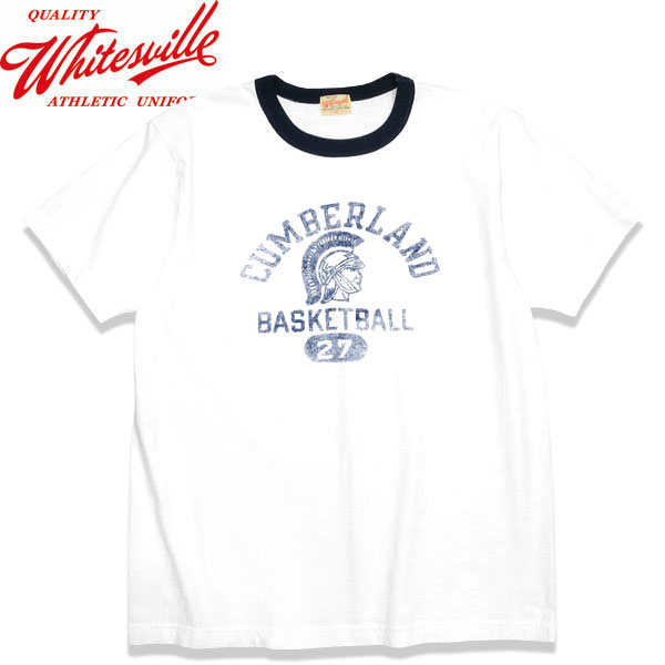 WHITESVILLE （ホワイツビル）Short sleeve printed ringer Tee shirt半袖プリントリンガーティーシャツWV79327【105 OFF・象牙色】 トップス-メンズファッション