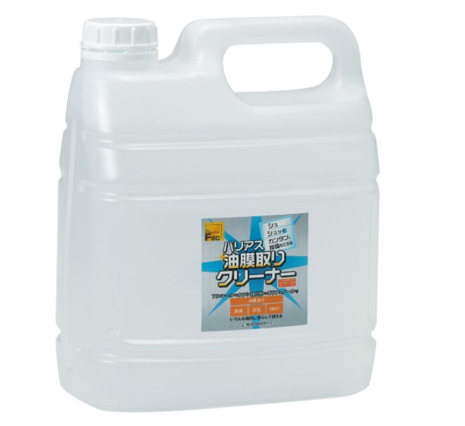 ★ポイント10倍★ 4/4~4/10 お買い物マラソン(要エントリー) バリアス油膜取りクリーナー　４L[除菌油膜取り洗剤]