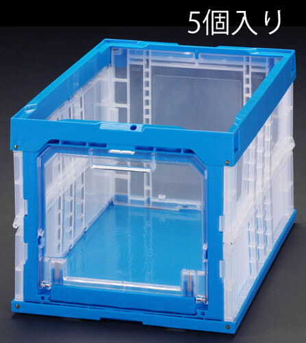 ★ポイント10倍★ 4/14~4/17 お買い物マラソン(要エントリー) 530x366x321mm/50.8L 折畳ｺﾝﾃﾅ(窓開･青/5個