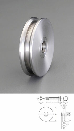 ★ポイント10倍★ 4/14~4/17 お買い物マラソン(要エントリー) 60mm 戸車車輪(Ｖ型･重量用･ｽﾃﾝﾚｽ製)