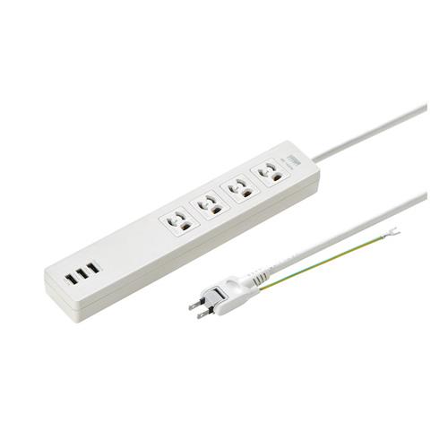★ポイント10倍★ 4/4~4/10 お買い物マラソン(要エントリー) AC125V/ 4A タップ(USBﾎﾟｰﾄ3個付)