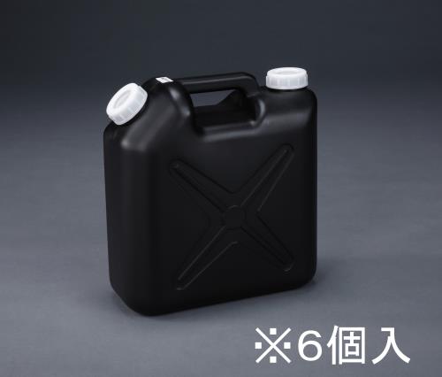 ★ポイント10倍★ 4/4~4/10 お買い物マラソン(要エントリー) 10L ポリタンク(黒) (ﾎﾟﾘｴﾁﾚﾝ製/ﾉｽﾞﾙ無/6個