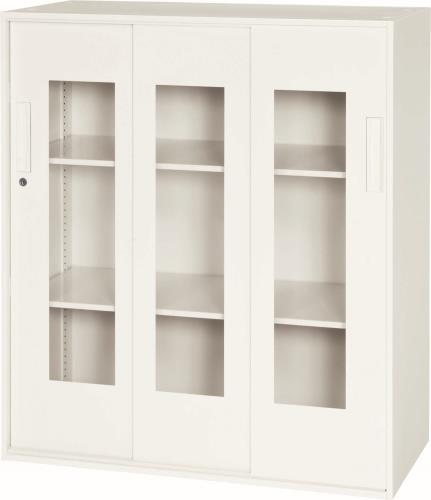 ★ポイント10倍★ 4/4~4/10 お買い物マラソン(要エントリー) 900x450x1030mm 収納庫(3枚引き戸/ｱｸﾘﾙ戸)