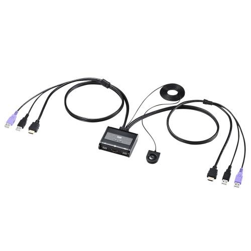 ★ポイント10倍★ 4/14~4/17 お買い物マラソン(要エントリー) パソコン自動切替器(HDMI/手元ｽｲｯﾁ付/2:1)