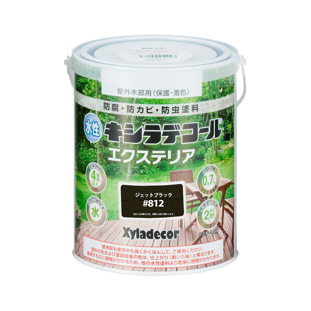 ★ポイント10倍★ 4/14~4/17 お買い物マラソン(要エントリー) カンペハピオ 水性キシラデコール エクスS ジェットブラック 0.7L