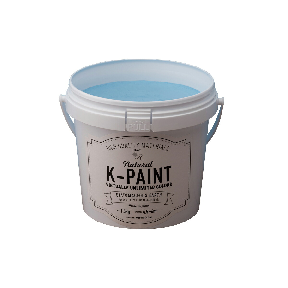 ★ポイント10倍★ 4/4~4/10 お買い物マラソン(要エントリー) ワンウィル ﾜﾝｳｨﾙ K-PAINT 珪藻土 1.5kg ｽｶｲﾌﾞﾙｰ