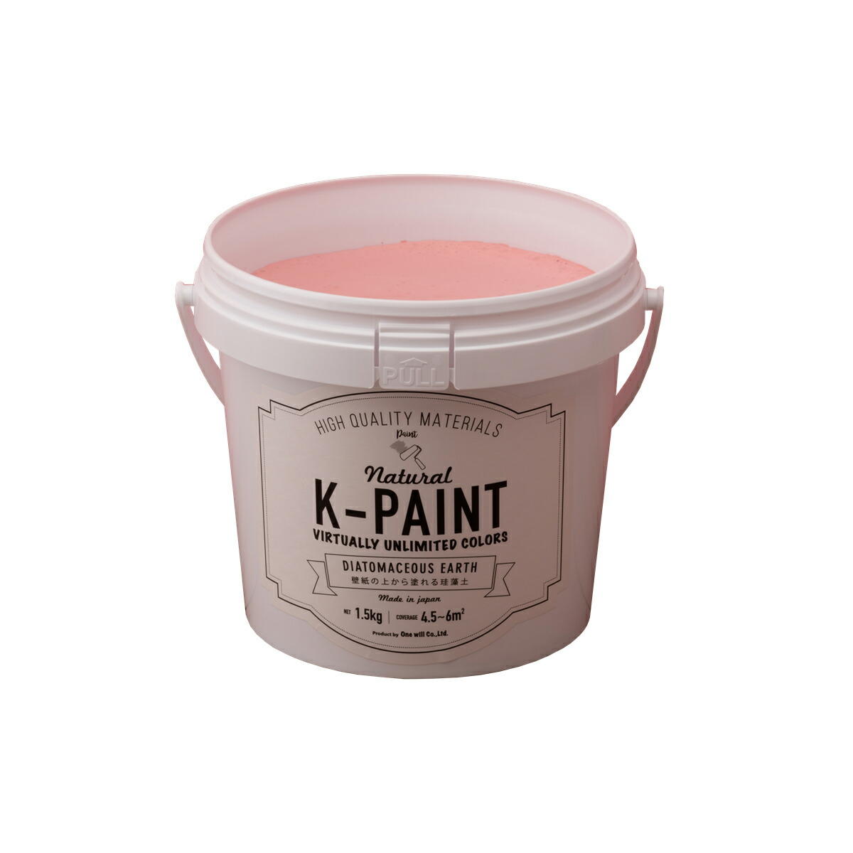 ★ポイント10倍★ 4/4~4/10 お買い物マラソン(要エントリー) ワンウィル ﾜﾝｳｨﾙ K-PAINT 珪藻土 1.5kg ﾋﾟﾝｸ