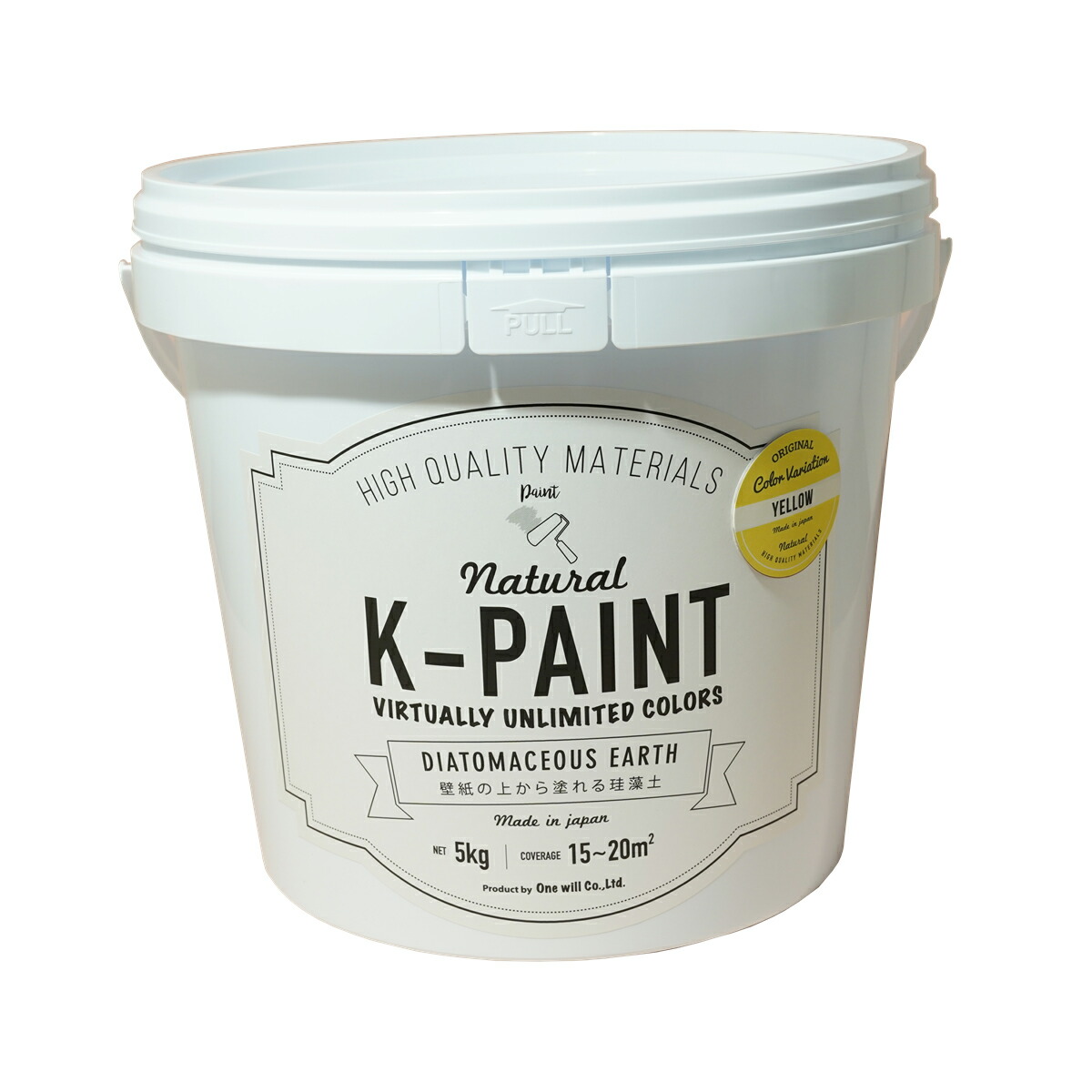 ★ポイント10倍★ 4/14~4/17 お買い物マラソン(要エントリー) ワンウィル ワンウィル K-PAINT 珪藻土 5kg イエロー