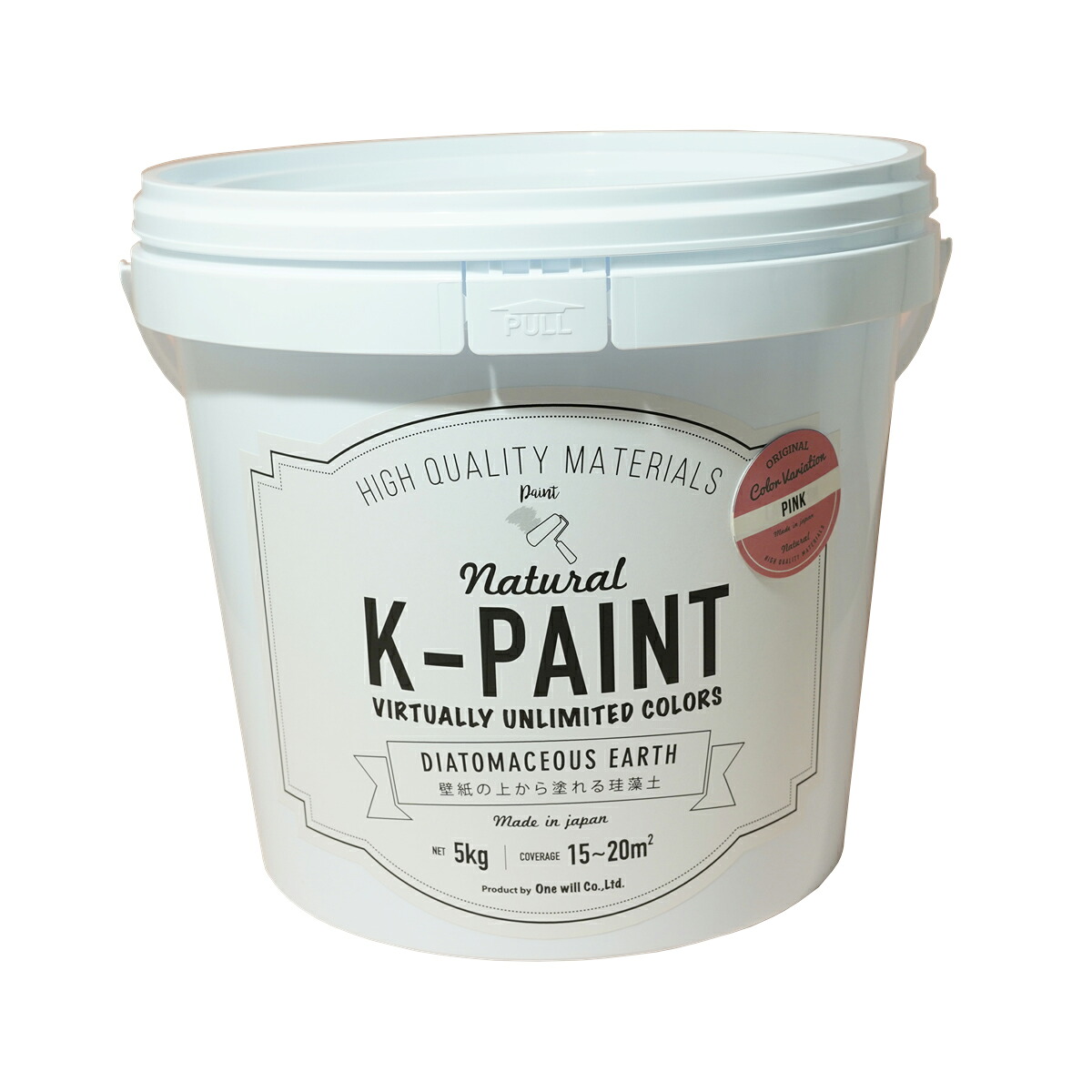 ★ポイント10倍★ 4/14~4/17 お買い物マラソン(要エントリー) ワンウィル ﾜﾝｳｨﾙ K-PAINT 珪藻土 5kg ﾋﾟﾝｸ