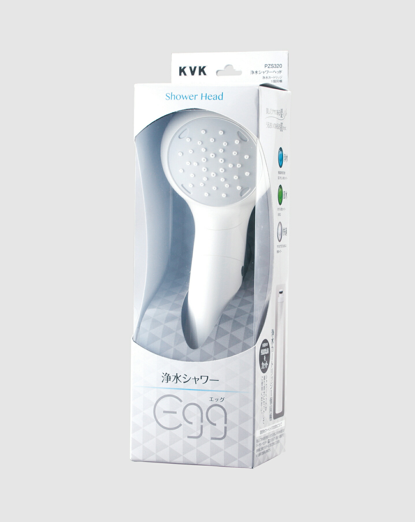 ★ポイント10倍★ 4/4~4/10 お買い物マラソン(要エントリー) KVK 浄水シャワーヘッドegg エッグ PZS320 4952490803240