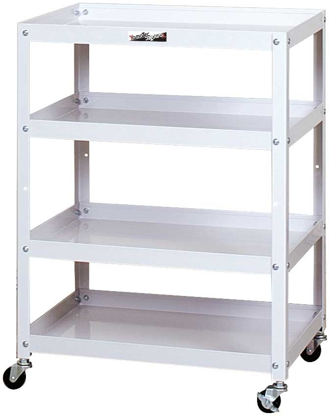 ★ポイント10倍★ 7/19~7/26 お買い物マラソン(要エントリー) 【法人限定】【小回りで便利】コンビニワゴン オープンタイプ4段 WC-4-P｜HALLOC　店