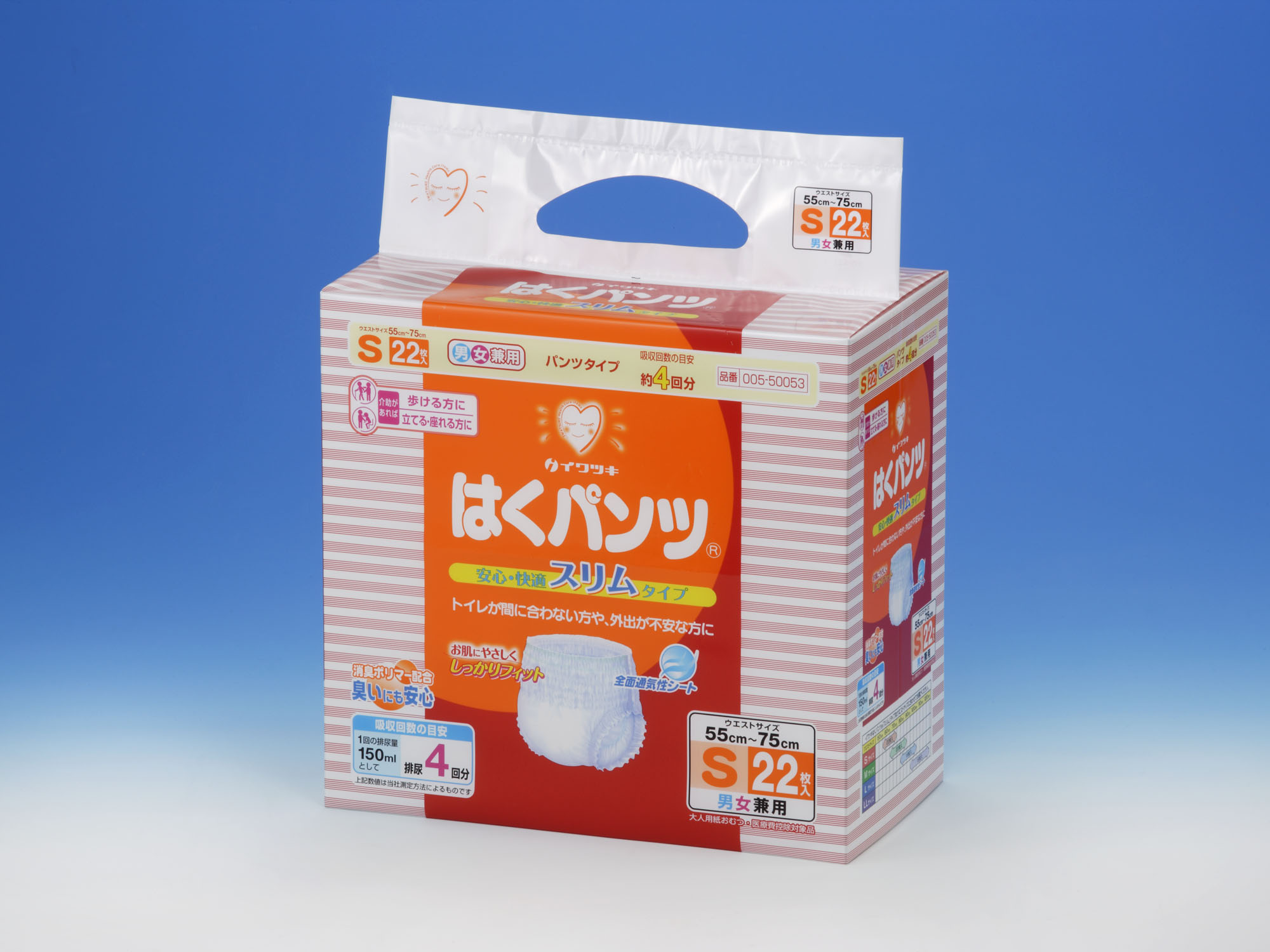 ★ポイント10倍★ 4/4~4/10 お買い物マラソン(要エントリー) イワツキ ｲﾜﾂｷはくﾊﾟﾝﾂ ｽﾘﾑ 店頭用 S 22枚入×4袋 医療 介護 手袋 グローブ