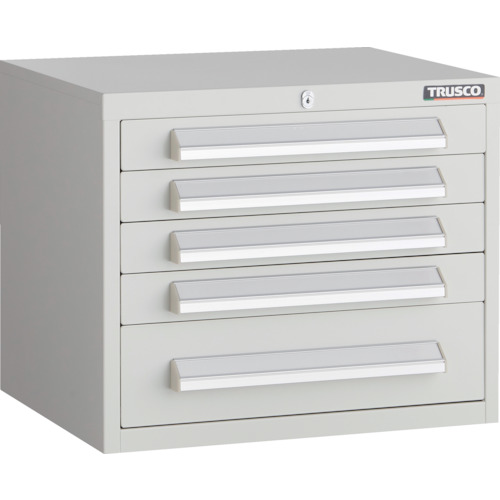 ★ポイント10倍★ 4/14~4/17 お買い物マラソン(要エントリー) TRUSCO WLVR型キャビネット 500X412XH420 引出5段 W色 WLVR-423-W