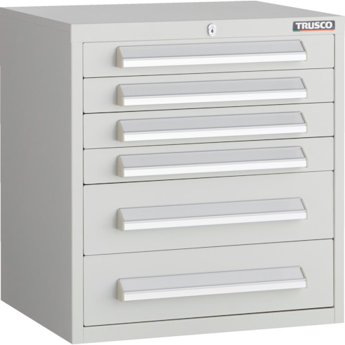 ★ポイント10倍★ 4/14~4/17 お買い物マラソン(要エントリー) TRUSCO WLVR型キャビネット 500X412XH540 引出6段 W色 WLVR-541-W