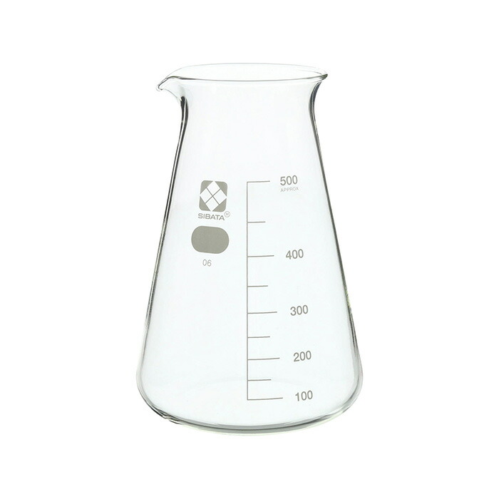 ★ポイント10倍★ 7/19~7/26 お買い物マラソン(要エントリー) コニカルビーカー 目安目盛付 500mL 入数:10個 010050-500A|HALLOC 店
