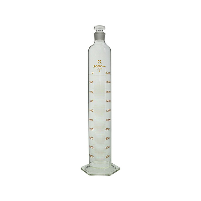 ★ポイント10倍★ 4/4~4/10 お買い物マラソン(要エントリー) 有栓メスシリンダー スーパーグレード 2L 023550-20001