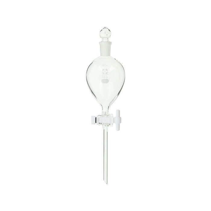 ★ポイント10倍★ 4/4~4/10 お買い物マラソン(要エントリー) 分液ロート PTFEコック付 100mL 014250-100