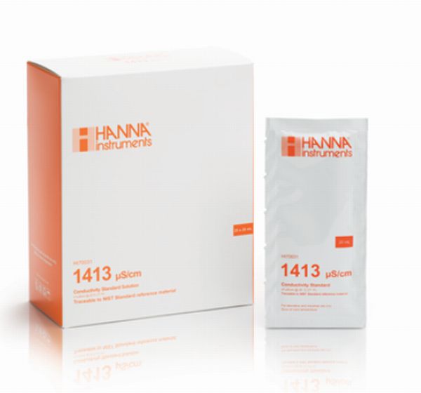 ★ポイント10倍★ 4/4~4/10 お買い物マラソン(要エントリー) EC標準液 1413 μS/cm 20mL×25袋HI 70031P