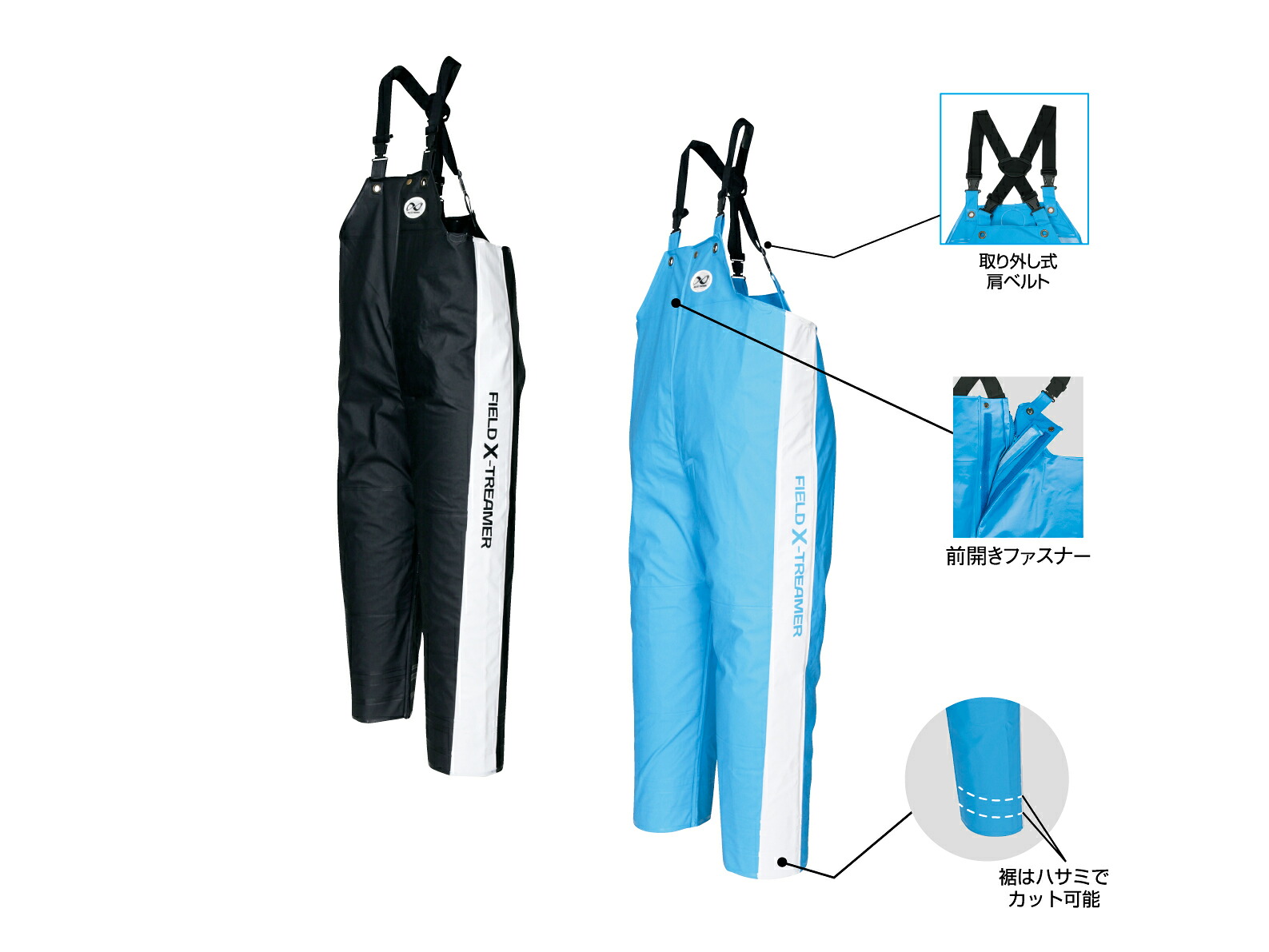 ★ポイント10倍★ 4/4~4/10 お買い物マラソン(要エントリー) サロペット前ファスナー付き ツートン LLLサイズ RA-53 ブラック