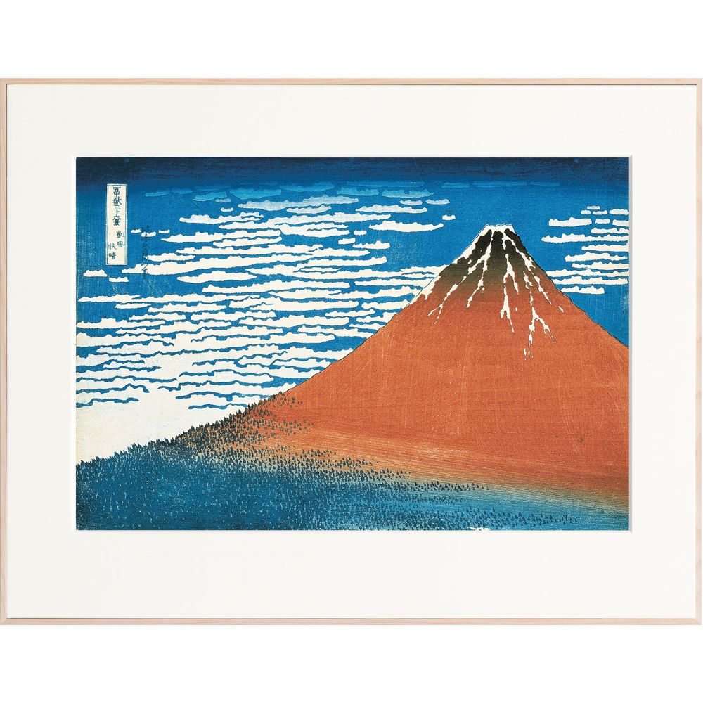 ★ポイント10倍★ 4/14~4/17 お買い物マラソン(要エントリー) 松吉医科器械 アートカレンダー富嶽三十六景凱風快晴 T-3-3(カツシカホクサイ) 額縁：白　販売セット入数：1