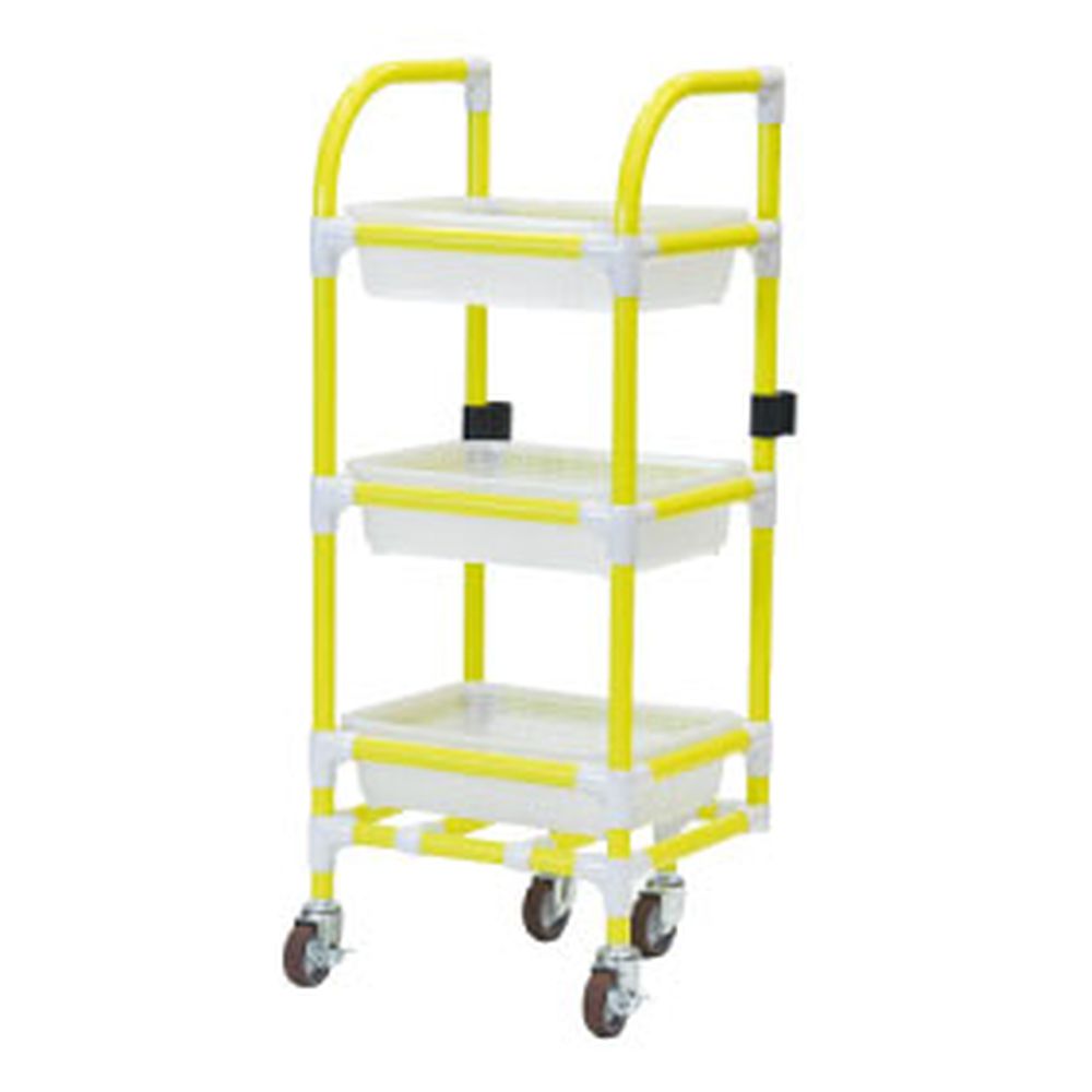 松吉医科器械 おむつ交換台車かごタイプ AAA-01A(BK-100N)ナチュラ クリームグレー 販売セット入数 その他 