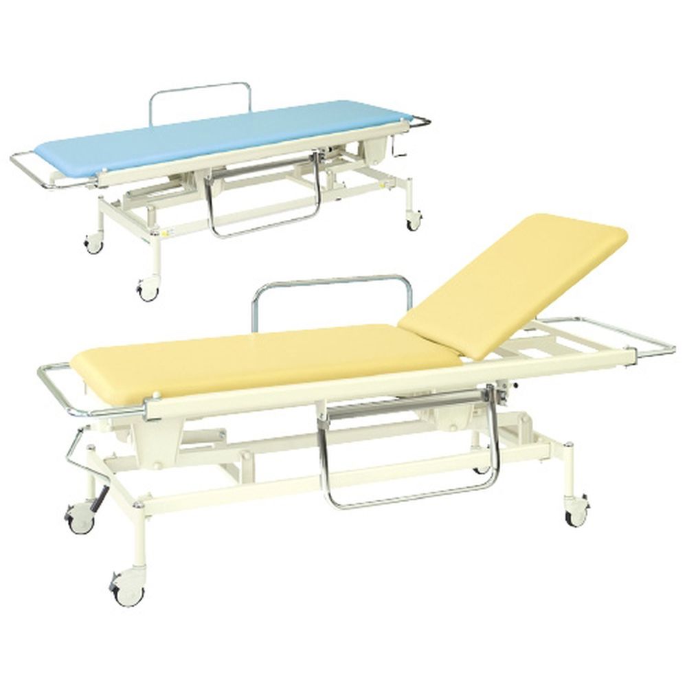 ★ポイント10倍★5/1はワンダフルデー！松吉医科器械 手動昇降式ストレッチャー100 ビニルレザーイエロー TB-625（60X200X48-86） 1台 高田ベッド製作所 24-3194-0008 販売セット入数：1