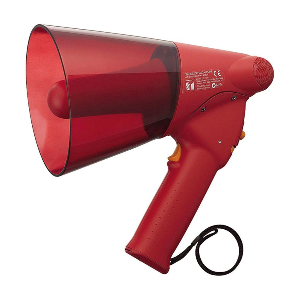 ★ポイント10倍★ 4/14~4/17 お買い物マラソン(要エントリー) 松吉医科器械 ハンド型メガフォン（赤） ER-1106S（サイレンツキ） 1台 ティーオーエー 01-6146-00　販売セット入数：1