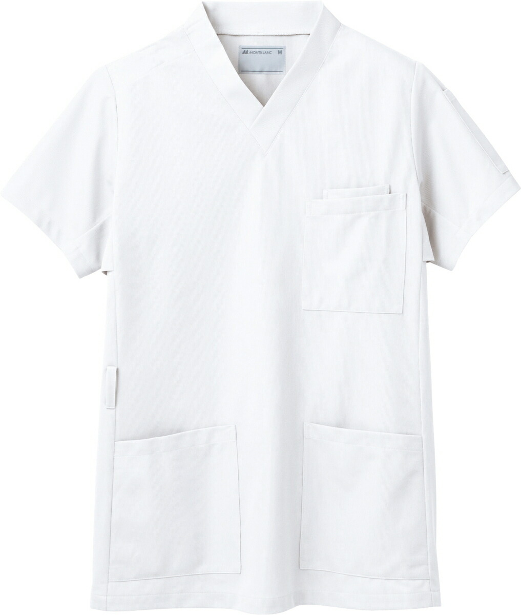 松吉医科器械 MONTBLANC(モンブラン) スクラブジャケット(男女兼用) 72-611(ホワイト) M 販売セット入数
