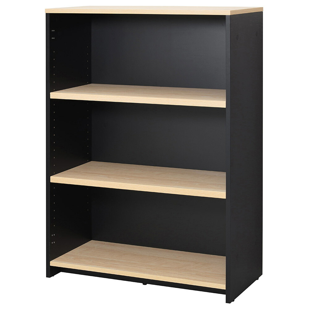 ★ポイント10倍★ 4/14~4/17 お買い物マラソン(要エントリー) 【法人限定／車上渡し】アール・エフ・ヤマカワ プラン木製シェルフ W800×H1141 ナチュラルxブラック RFPS-8011NB 家具 インテリア 生活 おしゃれ 収納