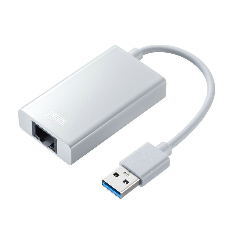 ★ポイント10倍★ 4/14~4/17 お買い物マラソン(要エントリー) サンワサプライ USB3.2-LAN変換ｱﾀﾞﾌﾟﾀ USBﾊﾌﾞﾎﾟｰﾄ付･ﾎﾜｲﾄ 入数：1