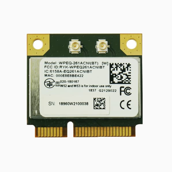★ポイント10倍★ 4/14~4/17 お買い物マラソン(要エントリー) SparkLAN 産業用Wifi+BTモジュール IEEE 802.11ac/a/b/g/n + BBT5.0対応 ハーフMini PCIe TELEC認証品 アンテナ付き WPEQ-261ACN(BT)VN